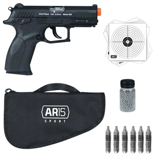 Pistola Airsoft Pressão Co2 Rossi W129 4.5 + Tático 07