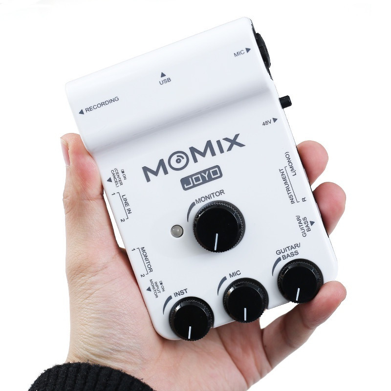 Mixer USB JOYO MOMIX, Mixer de Interface de Áudio Portátil Profissional para PC, Smartphone, Guitarra, Baixo e Microfone