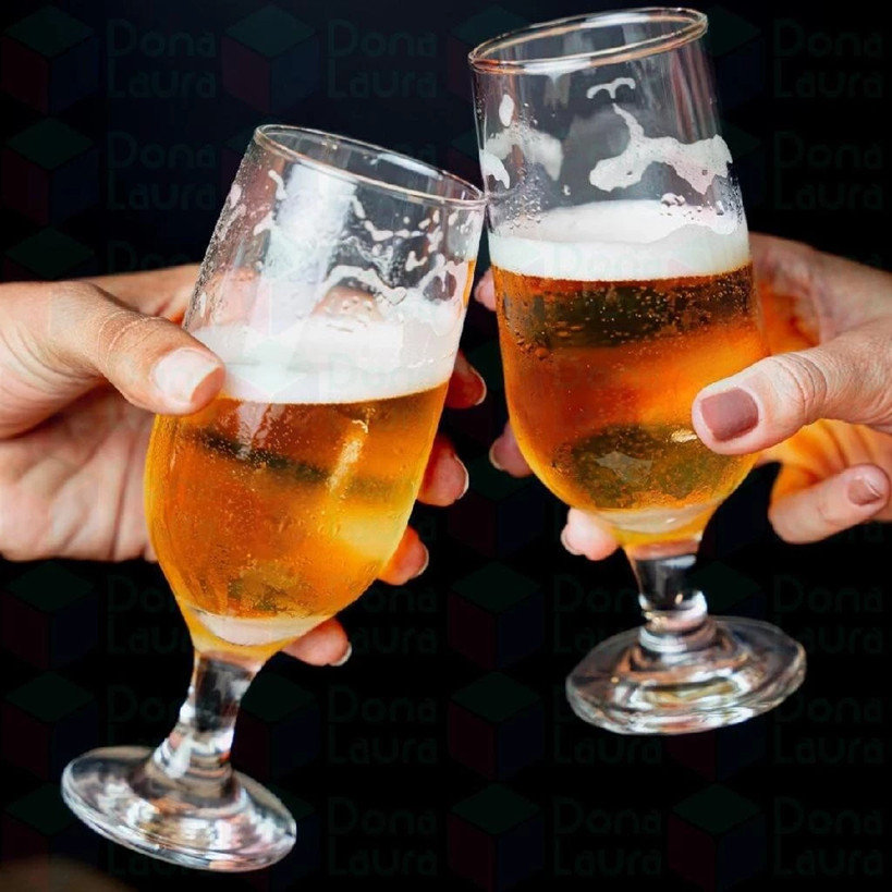 Kit 6 Taças de Chopp Cerveja De Vidro 300ml Copo Hannover