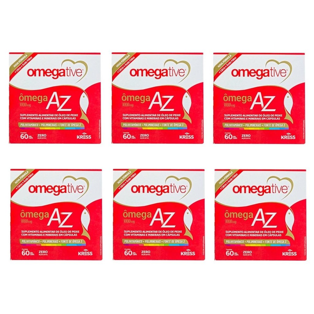 Kit Omegative Ômega AZ Com 6 Unidades De 60 Cápsulas Cada | Shopee