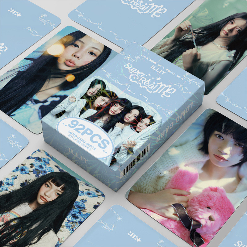 Álbum ILLIT SUPER REAL ME Photocard Dupla Face Lomo Card Sticker