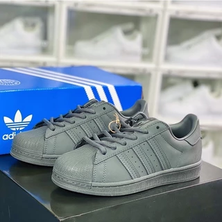 Adidas Superstar gz4830 homens e mulheres respirável confortável resistente ao desgaste de fibra de carbono tênis preto