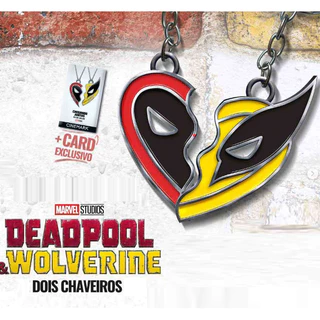 Chaveiro Deadpool & Wolverine Cinemark +mini card exclusivo Artigo Colecionável Metalizado Exclusivo