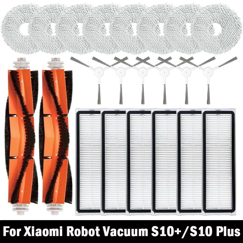 Xiaomi Robot Vácuo S10 +/S10 Plus B105 Compatível Para Peças De Reposição Acessórios Escova Lateral Principal Pano Mop Rag Filtro Hepa