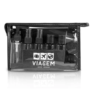 Kit de Frascos com necessaire p/ Viagem 10 Peças Jacki Design