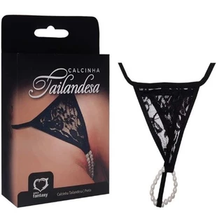 Calcinha Tailandesa com Perolas Estimuladoras Fio Dental Sexshop