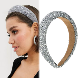 Tiara de Cabelo Feminina Grande Largo Acessórios de Cabelo da Moda Com Strass Embutidos Luxuoso em Oferta na Shopee