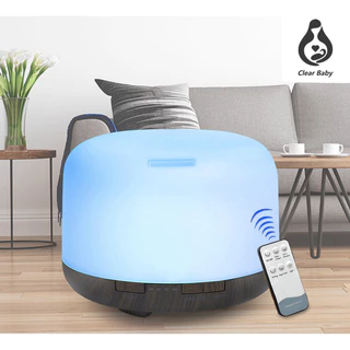 500 ML Umidificador Difusor Aromatizador Com Controle Remoto De Madeira,De Óleo Essencial E Purificador Com Controle Remoto De LED 7