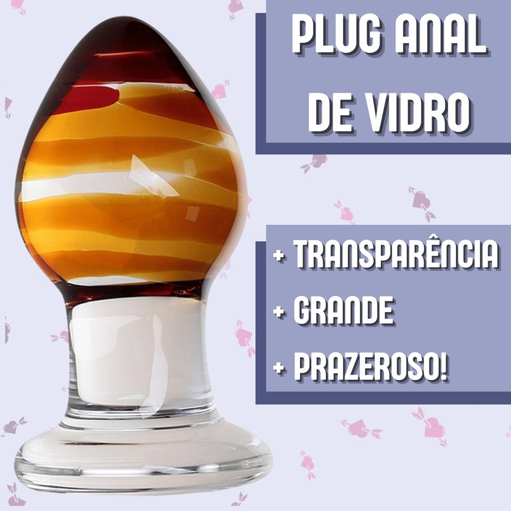 Plug Anal Transparente Vidro Formato de Cone Grande Estimulo Anal Big |  Shopee Brasil