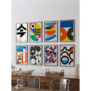 Kit 8 Quadros Decorativos Formas Geometricas Modernas