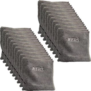 Kit 20 Toalhas de Microfibra 40x40cm Dual Loop Cinza Kers