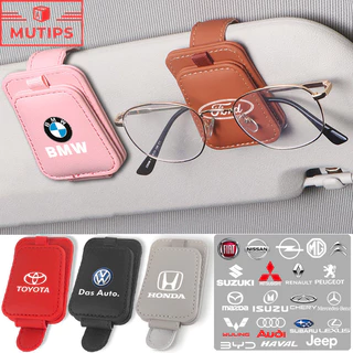 Porta-Cartões De Couro PU Para Carros Clip De Armazenamento De Óculos De Sol