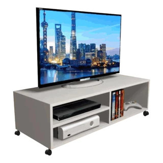 Rack Prateleria Decorativo Com Rodinhas 90cm Branco