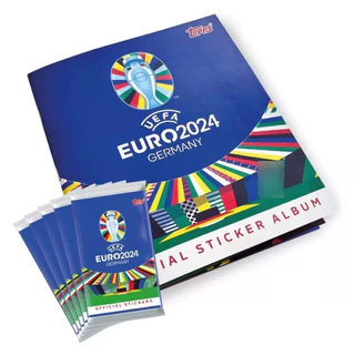 UEFA Eurocopa 2024: Álbum Capa Cartão+10 envelopes:60 Figurinhas - Oficial - Novo