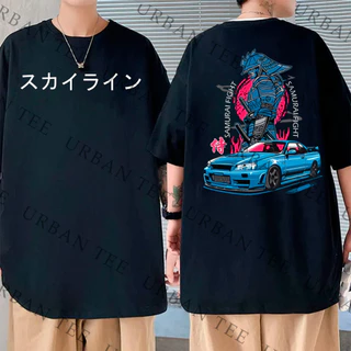 Nova Camiseta Basica Algodao Nissan Skyline R34 Samurai Fight Tokyo Drift Car Initial D Exclusivo