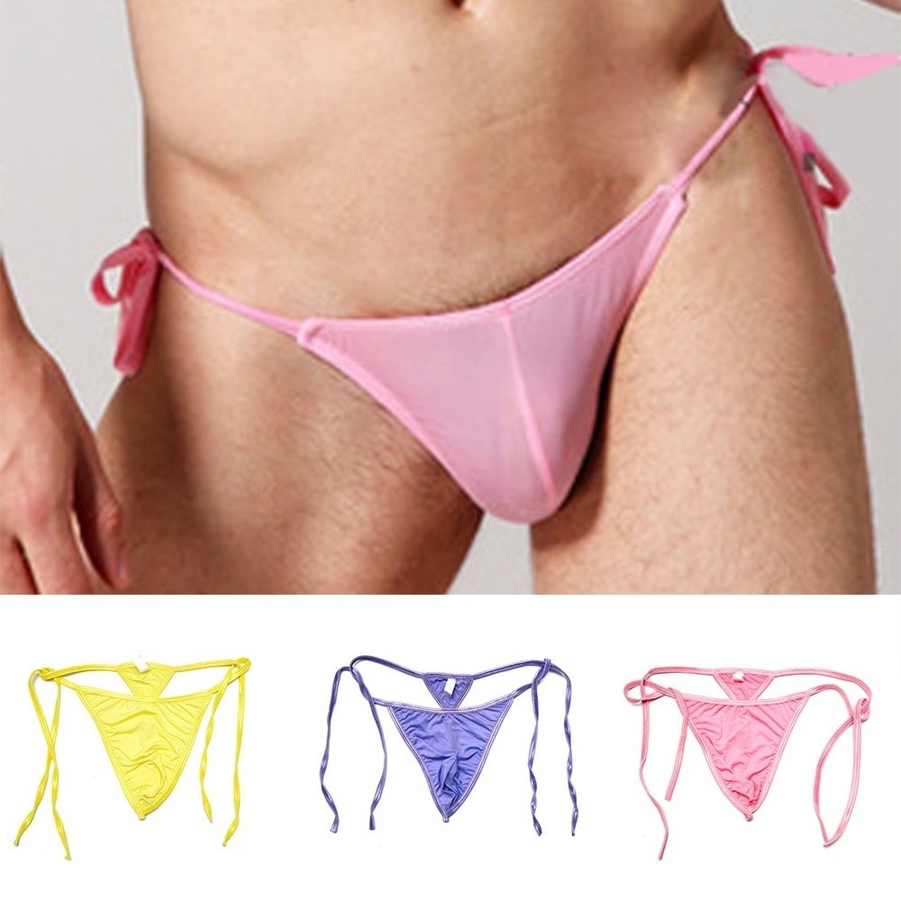 Lingerie plana calcinha biquíni lado tanga renda roupa interior dos homens  sexy | Shopee Brasil