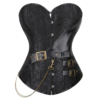 Espartilho Steampunk Para Mulheres Gótico De Couro Vintage Corpete Modelador De Corpo Top
