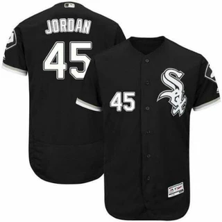 Sox 45 MLB Baseball Branco Masculino Camisa Preta Jersey Bordada