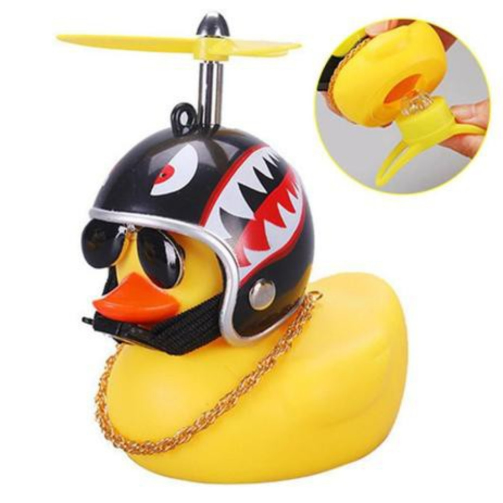 Pato Patinho com Capacete para Carro Moto Bicicleta Decorativo Divertido