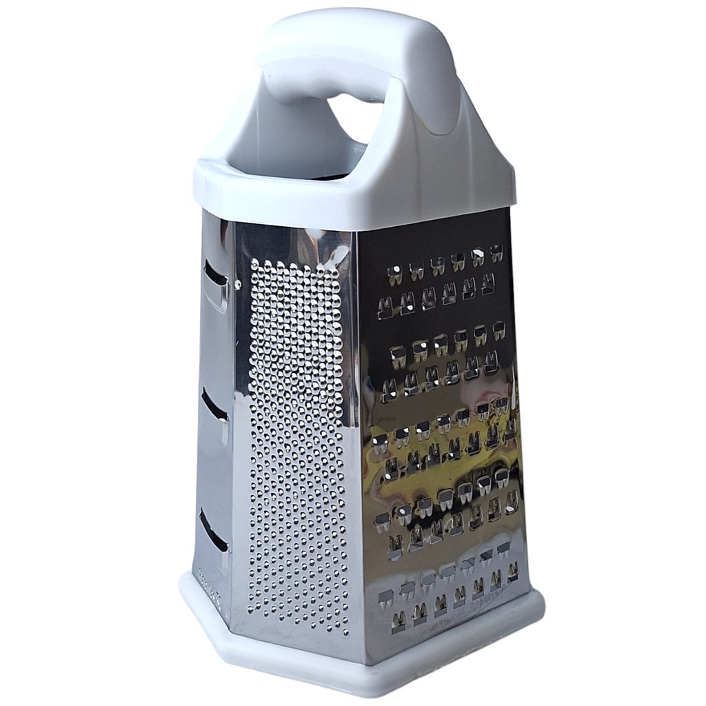 RALADOR 6 FACES 12x23CM EM INOX E PLASTICO BRANCO UC59 | Shopee Brasil