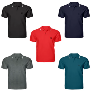 Kit 5 Camisas Blusas Gola Polo Algodão Piquet Tamanhos Grandes Especiais Plus Size G4 G5 G6
