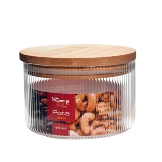 Pote para Mantimentos Prisma Bambu Vidro 450ml em Oferta na Shopee