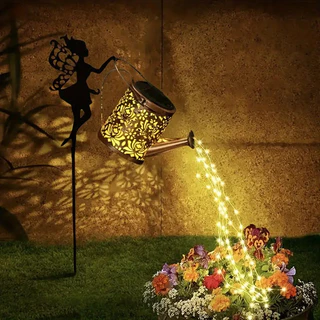 Luzes Solares de Piso e Jardim Estilo Fada Chaleira Decoração à Prova de Chuva Regador de Led Solar