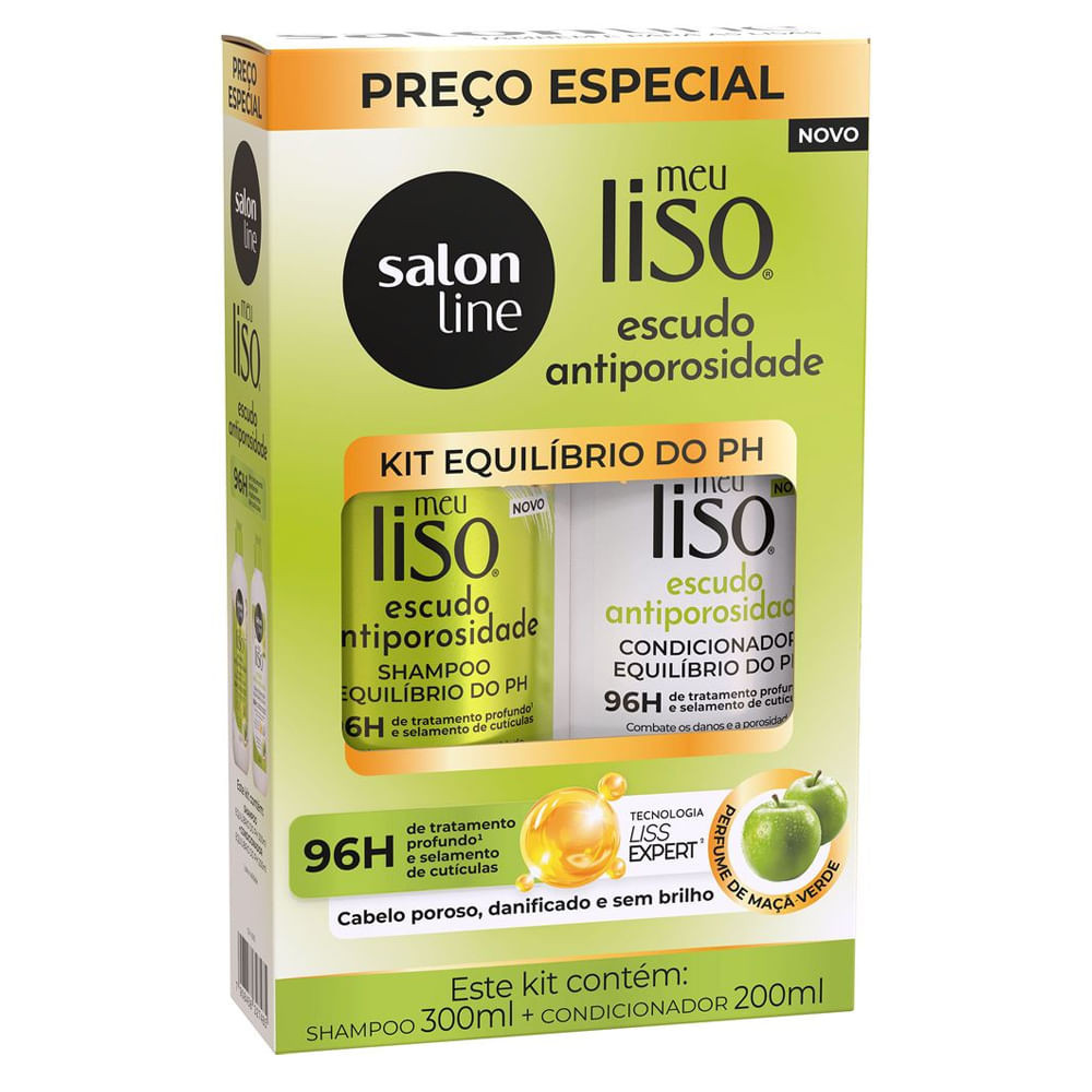 Kit Salon Line Shampoo 300ml + Condicionador 200ml Meu Liso Escudo ...
