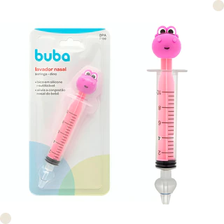 Lavador Nasal Infantil Seringa C/ Bico De Silicone Dino Rosa 16997 Buba