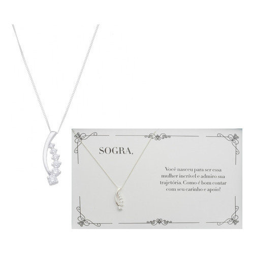 Colar Prata 925 Presente Sogra Gargantilha Feminina Cordão 