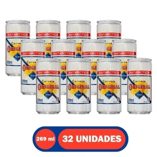Cerveja Pilsen Original Lata 269ml 32 Unidades Antarctica