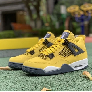 2021new Nike Air Jordan 4 Retro Aj4 Iluminação Basquete Shoes Trovão Amarelo