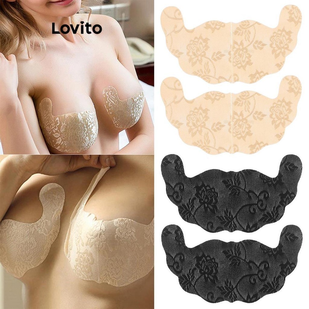 Lovito Acessórios de lingerie de linha de estrutura lisa casual para mulheres LNL57349