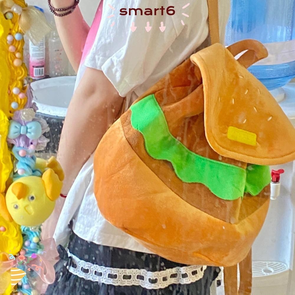 SMART6 Kawaii Kids School Bag , Mochila De Hambúrguer Fofa De Pelúcia De Grande Capacidade , Prática Lavável Resistente À Sujeira Escolar Para Crianças Pack