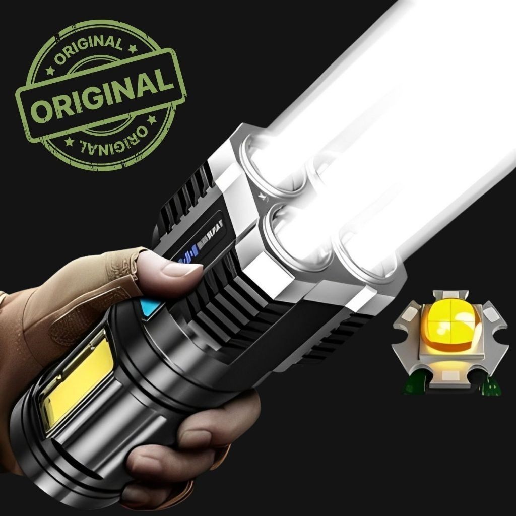 Lanterna MAIS forte do Led Potente 1500m 4 Recarregável Usb Portátil Ultra Brilhante Com Uso Externo De Longo Alcance