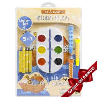 Livro Kit ler & colorir: Bíblia para colorir Todolivro Crianças Desenho História Brincar Pintar