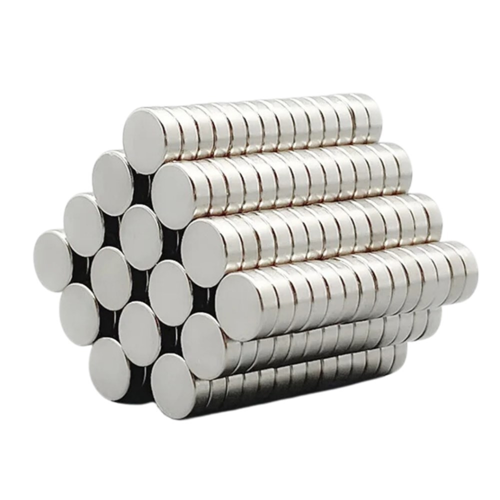 10 Ímã Neodímio N35 Disco 6x2 mm Força Aprox. 600g Super Imã