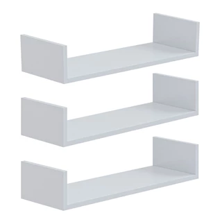 3 Prateleiras 60 x 15cm Suporte Invisível Resistente