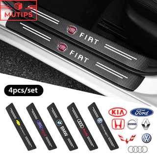 Tiras De Proteção Da Soleira Porta Do Carro , Adesivos De Fibra De Carbono Para Carros De Bricolagem , Cola , Películas À Prova D'água , Decorativas De Boas-Vindas