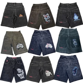 Y2K Retro Harajuku 7 Bordado Gráfico De Dados JNCO Calções Homens Ginásio Hip Hop Gótico Basquetebol Calças De Suor2024