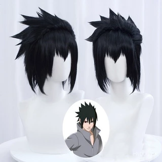 Sasuke Uchiha Cosplay Men Peruca Curta Preto Sintético Resistente Ao Calor Anime Tampa Livre SOG8