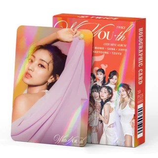 30Pcs TWICE Laser Hologram Lomo Cards With You-th Album HOLOGRAPHIC Photocards Nayeon Jeongyeon Momo Sana Jihyo Mina Dahyun Chaeyoung Tzuyu Postcards