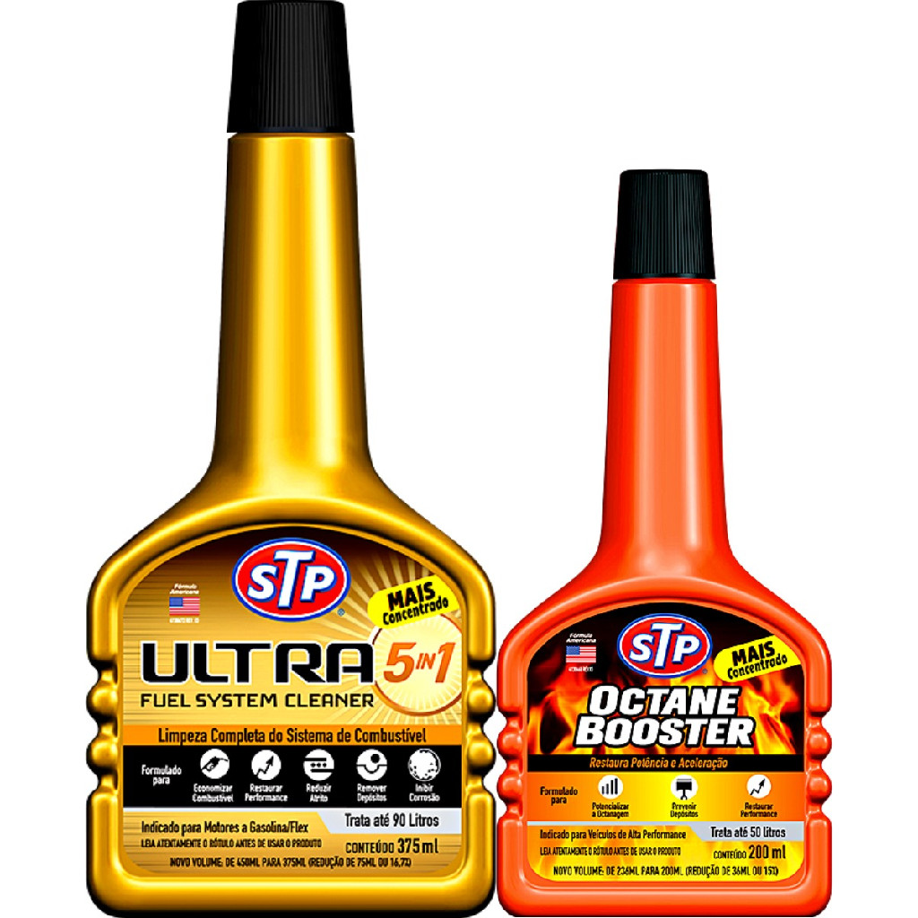 Octane Booster Stp Aditivo Gasolina + Ultra 5x1 Limpeza Stp Cuidado ...