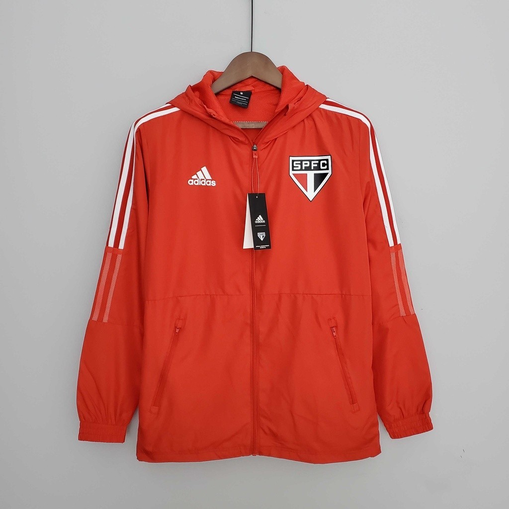 Vermelho Sao Paulo Blusão Camisa Sport Futebol 2022 Casaco.
