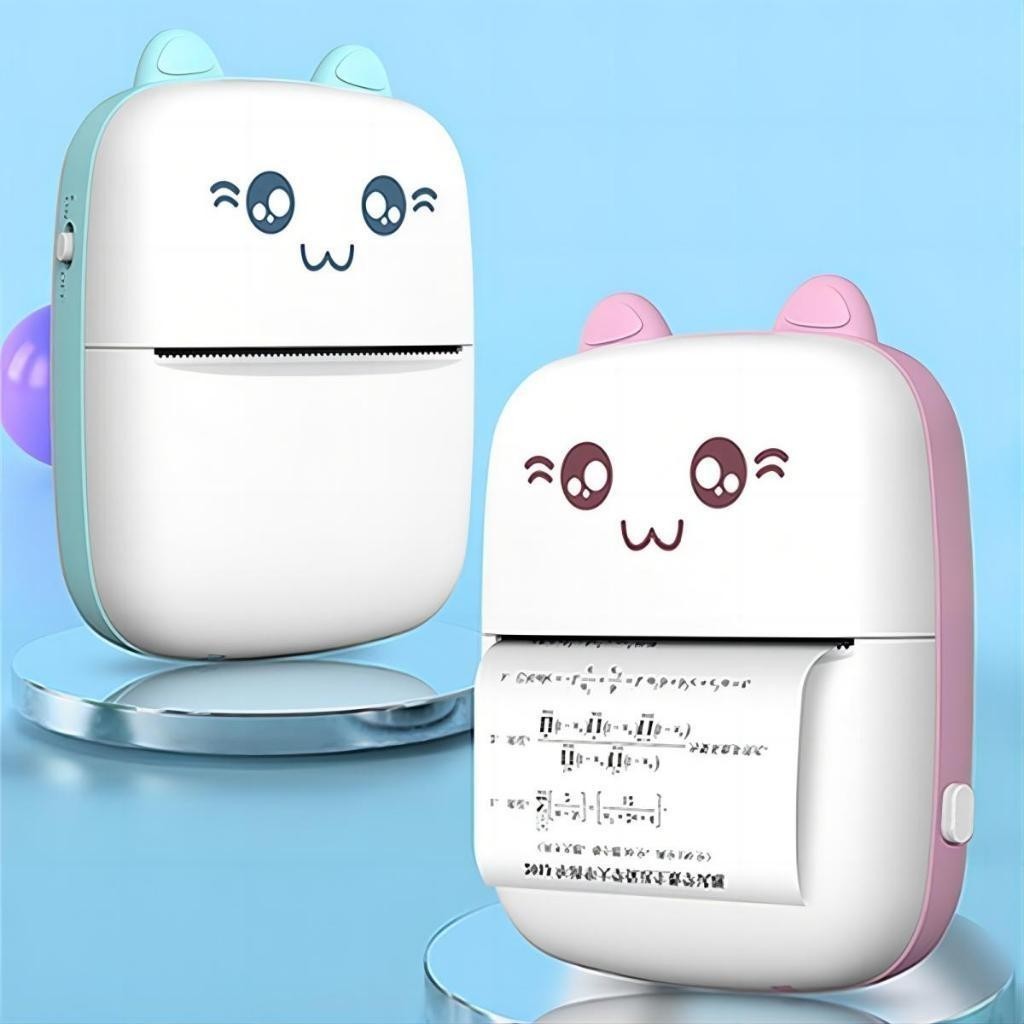 Mini Impressora Térmica Portátil Desenho Animado Foto Impressora De Impressão Sem Fio Para Android Ios-GATO