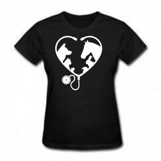 Veterinária Profissão Camiseta Feminina algodão t-shirt Tumblr md 2
