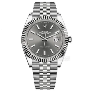 Rz66 high-end pulseira de aço inoxidável de luxo relógio automático mecânico masculino, RO * LEX Daatejust simples e puro mostrador cinza, relógio masculino atraente atmosfera