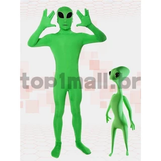 Traje de Halloween extra terrestre Traje Porque ET Alien Stage Performance Traje Adulto Chi Traje Pai-Filho