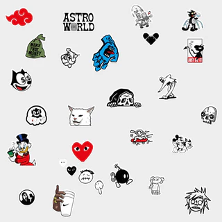Kit 50 Adesivos Cartela - Bike Capacete Moto Carro Skate