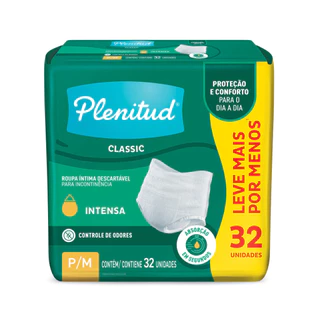 Roupa Íntima Plenitud Classic para Incontinência P/M 32 Un